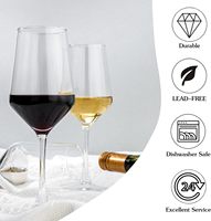 Set Gelas Anggur Merah Mewah Tangkai Panjang, Tiupan Tangan, Bebas Timbal, Gelas Anggur Bening untuk Pernikahan, Restoran, Hotel, dan Pesta