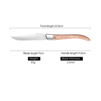 Couteau à steak Garwin Custom Laguiole, lame en acier inoxydable finition miroir, manche en bois Pakka, certifié LFGB, vente en gros pour restaurants