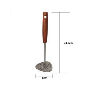 Triturador de Patatas de Acero Inoxidable con Mango de Madera, Triturador Manual de Alimentos, Triturador de Frutas y Verduras, Utensilio de Cocina, Prensa para Alimentos de Bebé - Product Image 5