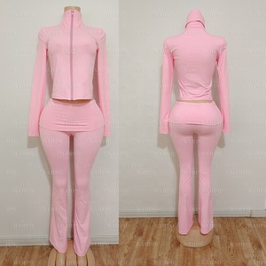 Ensemble Printemps 2025 Femme : Survêtement Deux Pièces Essentiel, Veste Bodycon Zippée à Trou <span class=keywords><strong>Pouce</strong></span> et Legging pour Femmes - Product Image 4
