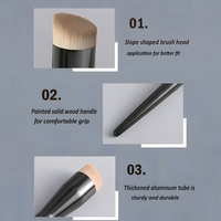 Kuas Kontur Foundation Profesional, Kuas Sintetis Lembut dan Padat untuk Foundation Cair, Krim, Concealer, dan Blush