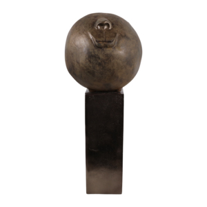 Scultura artistica a forma di testa sorridente su piedistallo, decorazione moderna per la casa, per soggiorno, tavolino da caffè. - Product Image 1