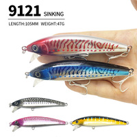 Leurre de pêche en eau douce et en mer de 105 mm, 47 g, coulant, à longue portée, pour la pêche au poisson mandarin et au bar, avec un design biomimétique de type minnow A9121