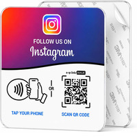 Panneau en acrylique NFC Instagram avec code QR pour suivre sur les réseaux sociaux