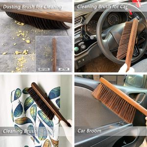 2 Spazzole a Mano da 33 cm con Setole Morbide, Spazzola per la Pulizia con Manico Curvo e Quattro File di Setole per Auto e Letto - Product Image 5
