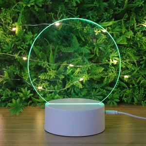 Prix usine Acrylique Blanc Conseil LED Veilleuse RVB Veilleuse Base En Bois Prise USB Pour La Décoration <span class=keywords><strong>De</strong></span> <span class=keywords><strong>Lit</strong></span> - Product Image 4