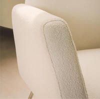 Chaise longue chaise d'appoint blanche chaise de loisirs avec pouf Boucle tissu chambre hôtel hall salon Club ours en peluche laine