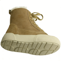 Bottes de neige imperméables en cuir de vache OEM/ODM en gros, chaudes pour l'automne/hiver, à lacets, semelle en caoutchouc antidérapante, logo et style personnalisés