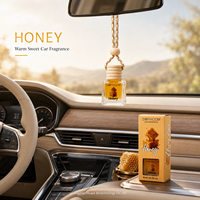Diffuseur de parfum pour voiture 8ml en verre avec bouchon en bois, diffuseur d'huiles essentielles à suspendre, longue durée, pour une senteur de voiture neuve
