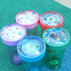 CZMX-0943 Fidget <b>Ball</b> Bearing Cup Pink Cartoon Design Portable <b>Stress</b> Relief Toy For Kids Age 5 7 Years - Product Image 2
