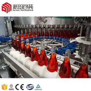 Soda Drinks Filling Machines Glass Bottle Carbonated water sparkling alcoholic fizzy beverage Bottling capping sealing machine