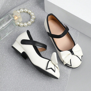 Autumn Kids Girl's Korean-Style Non-Slip <b>Soft</b> Soled Bow Knot Princess Pu Leather High Heel <b>Shoes</b> - Product Image 2
