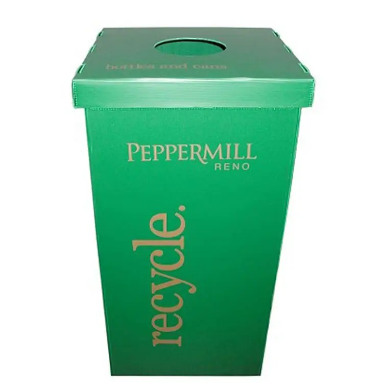 OEM Accepted Colorful Foldable pp corrugated plastic Recycle Bin Storage Box For Waste