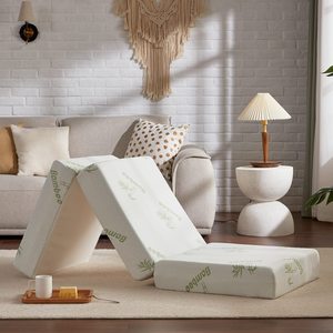 Materasso pieghevole <span class=keywords><strong>spugna</strong></span> alta elastica 4-Fold tappetino in schiuma con manico lavabile fodera traspirante adatta <span class=keywords><strong>per</strong></span> viaggi in campeggio personalizzato - Product Image 1