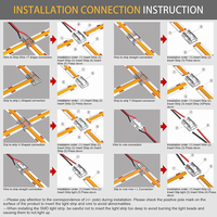 Connecteur d'angle sans soudure L&T à connexion rapide pour bande LED COB, transparent, 2 broches, 9-en-1, 5mm 8mm 10mm, blanc