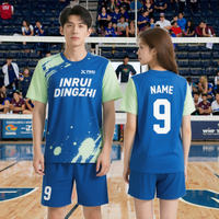 Jersey Voli Gaya Sport Premium Jepang Lengan Pendek Set dengan Teknik Cetak Ukuran untuk Pemain