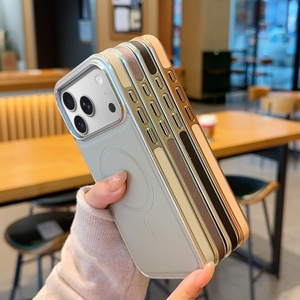 เคสโทรศัพท์หนัง PU หรูหรา พร้อมแม่เหล็ก สำหรับ iPhone 17 14 15 16 Pro Max กรอบเคลือบไฟฟ้า รองรับการชาร์จไร้สาย ป้องกันการกระแทก - Product Image 3