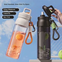 Bouteille d'eau Tritan en gros, luxe léger, haute qualité, pour l'été, en plastique, portable, pour le sport en extérieur, personnalisable