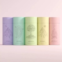 Boîte d'emballage de thé durable de luxe, écologique, cylindrique, refermable, tube en papier pour l'emballage du thé