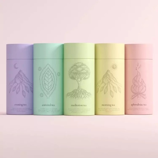 Luxury Sustainable Tea Packaging Box Eco Friendly Sealable Cylinder Tea Packaging Paper Tube