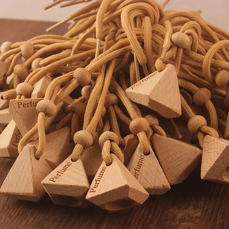 Produttori triangolo testa quadrata bottiglia di profumo tappo di legno di legno di sughero triangolo di faggio tappo di legno tappo di bottiglia può ordinare logo