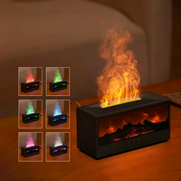 Humidificateur d'ambiance 3D à effet flamme de cheminée, design charbon simulé, humidificateur de bureau, diffuseur d'huiles essentielles pour la maison