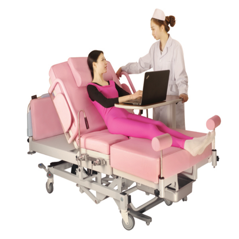 MN-DB003 Quality Certification Hydraulic Delivery Table with Stirrups and Adjustable Height Maternity Bed