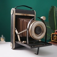 Modèle de caméra vintage en gros, rétro, en métal européen, cadeaux artisanaux, ornements antiques, décoration pour la maison, le pub, le bureau, le restaurant
