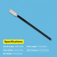 Écouvillon en mousse à cellules ouvertes pour salle blanche avec manche flexible pour le nettoyage des objectifs d'appareil photo et l'entretien des surfaces délicates
