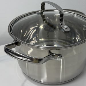 12 Parça Modern Dayanıklı Paslanmaz Çelik Tencere Seti, Cam Kapaklı, 5 Katmanlı İndüksiyon Tabanlı Tencere ve Tava Seti, Tüm Ocaklar İçin Uygundur - Product Image 2