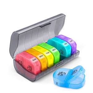 Organisateur hebdomadaire avec rappel AM/PM, capacité pour 2 prises par jour, étui à 7 compartiments quotidiens pour le stockage des vitamines, nouvelle boîte à pilules en plastique - Product Image 2