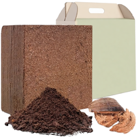 Tourbe de coco extra lavée biologique à faible EC, bloc de 5 kg (30x30x12cm), pH 5.8-6.8, prêt à l'emploi, emballage personnalisé pour usage agricole