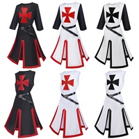 Tunique médiévale corsetée en acier inoxydable pour homme, style Halloween, avec pan fendu MT-230314