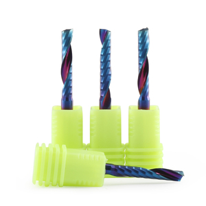 HOZLY-Fresa recubierta de nano-azul de corte de una sola flauta, fresas de extremo de carburo, brocas de enrutador en espiral 3A, herramientas CNC para acrílico - Product Image 6