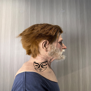 Masque en silicone réaliste fait main avec cheveux et barbe pour hommes, masques de visage complets, masque d'Halloween, accessoires de cinéma pour acteurs, haute qualité - Product Image 5