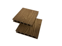 Plancher composite extérieur en WPC imperméable, grain de bois 3D, style européen, matériau en bambou brossé, planche en bois-plastique