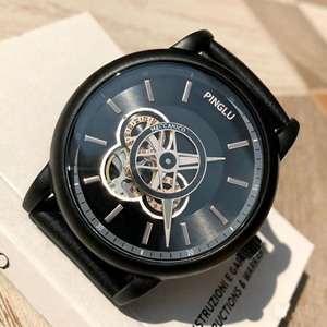 นาฬิกาข้อมือหนังวินเทจ นาฬิกาข้อมือสองสี นาฬิกาข้อมือผู้หญิง ระบบอัตโนมัติ นาฬิกาข้อมือกลไก หน้าปัดกลวง - Product Image 5