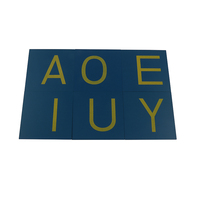 LA003 enfants éducatif en bois langue jouet majuscule papier de verre lettres imprimées avec boîte Montessori
