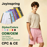 Shorts unisexe tendance pour jeunes, style couple, avec sangle rayée arc-en-ciel, design palmier style streetwear décontracté