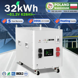 Batterie au lithium polonaise en stock 51.2V 628Ah 32kWh avec BMS JK V19 300A et coussin chauffant pour stockage d'énergie domestique, batterie LiFePO4 - Product Image 1