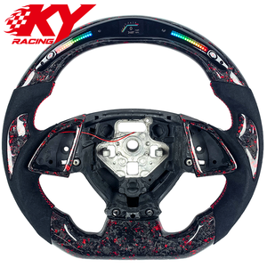 Volante personalizado de fibra de carbono forjada con revestimiento de gamuza negra y función de calefacción para Chevrolet Camaro SS ZL1 Corvette C7 Z06 ZR1 - Product Image 1