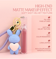 Rouge à lèvres liquide mat personnalisé multicolore neutre sans marque certifié végétalien halal, maquillage en gros avec boîte à charmes mignons