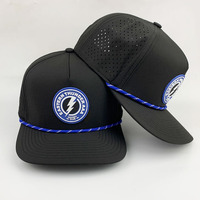 Casquettes de baseball personnalisées ajustables, imperméables, avec logo imprimé et découpé au laser, pour équipes sportives de hockey, avec cordon, vente en gros