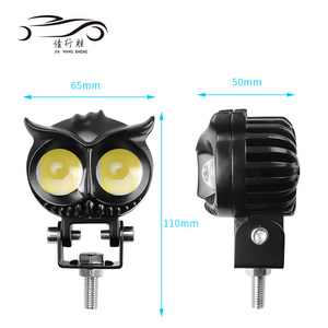 Faro LED JHS da 2,6 Pollici per Moto, Design a Forma di <span class=keywords><strong>Gufo</strong></span>, Luce Antinebbia Bicolore con Occhi d'Angelo, Faro LED da 60W per Motociclette - Product Image 2
