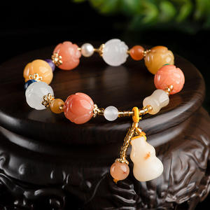 กำไลหยกทรงน้ำเต้าประดับโทแพซธรรมชาติ ดีไซน์เก๋สำหรับผู้หญิง ขายส่ง SL84 - Product Image 2