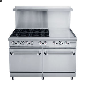 Fornello a <span class=keywords><strong>Gas</strong></span> Professionale da 60 Pollici in Acciaio Inox con 4 Bruciatori, Forno e Griglia per Ristoranti - Product Image 3