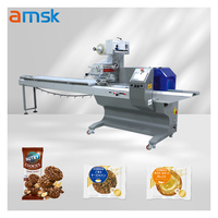 BG-350 Biscuit Hamburger Hot Dog Horizontal coulant Machine d'emballage Emballeur Automatique Film Emballage Industriel Machine De Scellage