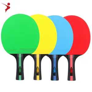 La racchetta da ping pong Regail 3 star color include 4 racchette + 6 palline + borsa per il trasporto set di racchette da ping pong giallo/blu/rosso/verde