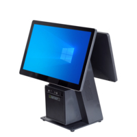 Solución de Punto de Venta con Logotipo Personalizado, Computadora con Pantalla Dual de 15.6 Pulgadas, Sistema POS Android Todo en Uno, Caja Registradora Metálica para Pequeños Negocios Minoristas
