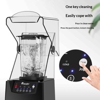 Machine à glace pilée commerciale, mixeur silencieux à batterie pour smoothies et thés au lait, vitesse variable, idéal pour hôtels et commerces.